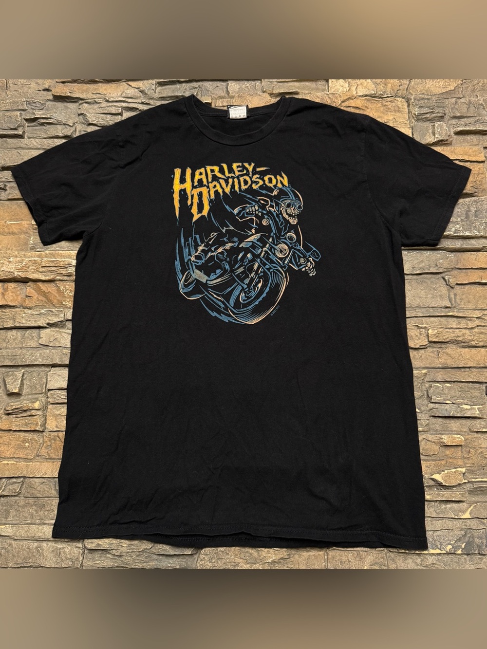 VTG Harley Davidson T Shirt Men’s Large Black Graphic Skull Ride Motorcycle Bike
